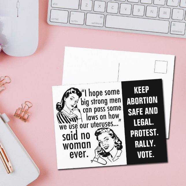 Carte Postale Devis Pro Choice Citation caricature politique Hum (Créateur téléchargé)