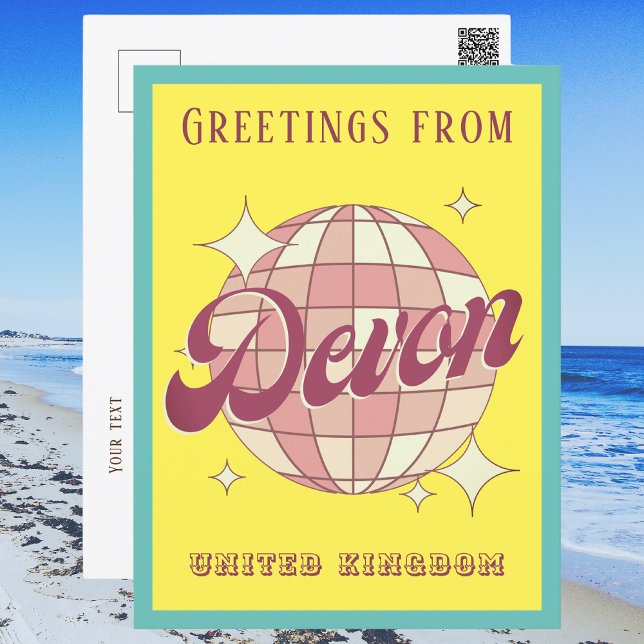 Carte Postale Devon Royaume-Uni Royaume-Uni coloré vacances Cart (Créateur téléchargé)