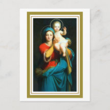 Carte postale dévotionnelle Marie soulevant Jésus