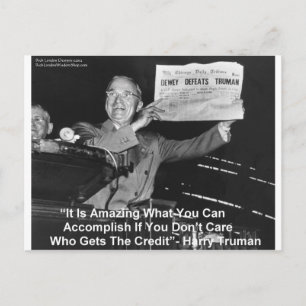 Carte Postale Dewey Beats Truman Funny Cadeaux Boutons Tee - shi