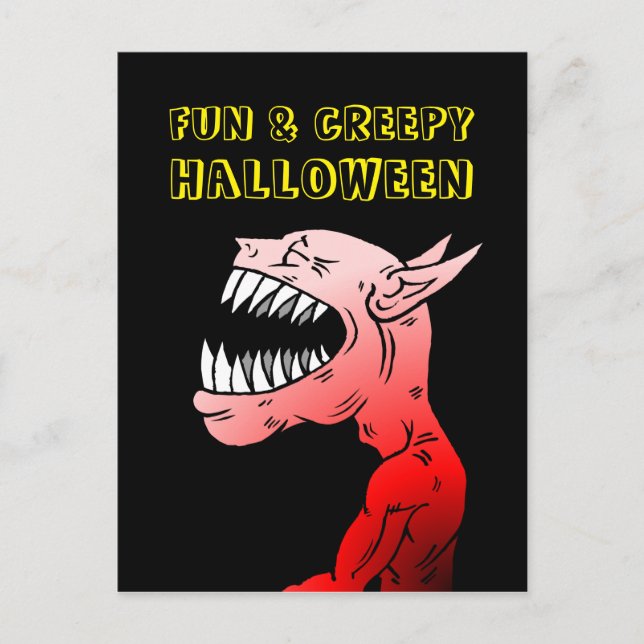 Carte postale d'Halloween amusante et effrayante (Devant)