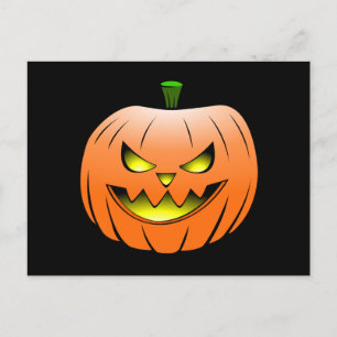 Carte postale d'Halloween de citrouille effrayante