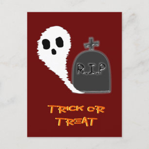 Carte postale d'Halloween de fantôme effrayant ave