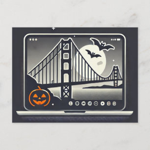 Carte postale d'Halloween de San Francisco épouvan