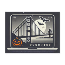 Carte postale d'Halloween de San Francisco épouvan