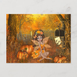 Carte postale d'Halloween effrayante avec Woodland