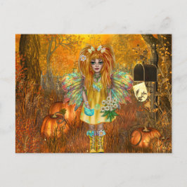 Carte postale d'Halloween effrayante avec Woodland