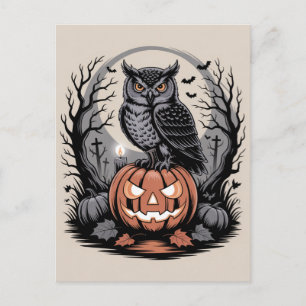 Carte postale d'Halloween effrayante de nuit