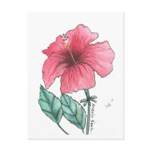 carte postale d'hibiscus