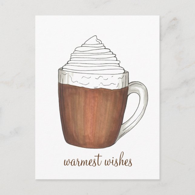 Carte postale d'hiver Chocolat chaud au cacao Meil (Devant)