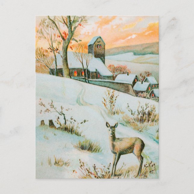 Carte postale d'hiver vintage (Devant)