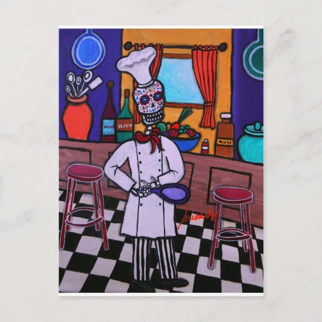 Carte Postale Dia de los Muertos Chef (Devant)