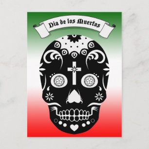 Carte Postale dia de los muertos crâne à sucre