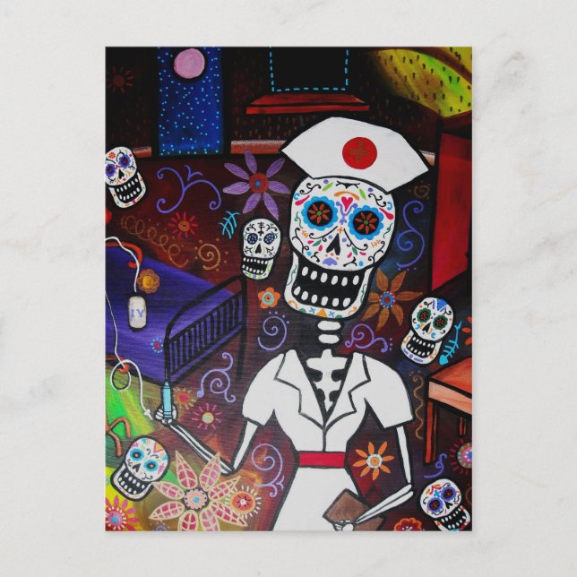 CARTE POSTALE DIA DE LOS MUERTOS NURSE (Devant)