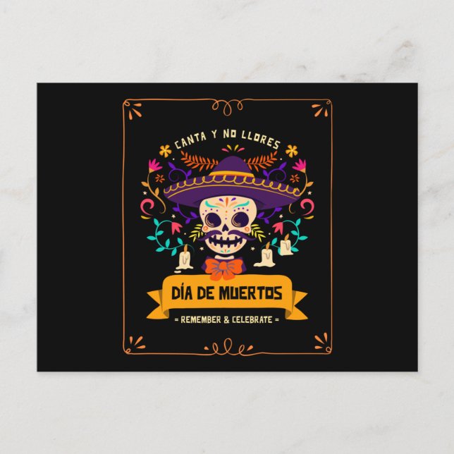 Carte Postale Dia de muertos Jour du crâne des morts (Devant)