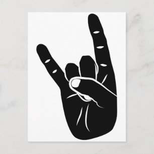 Carte Postale Diable Horns pictogramme en langue des signes pour