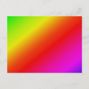 Carte Postale Diagonale arc-en-ciel rouge à vert