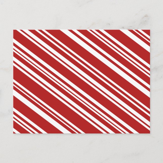 Carte Postale Diagonale Variée en bandes rouge et blanche (Devant)