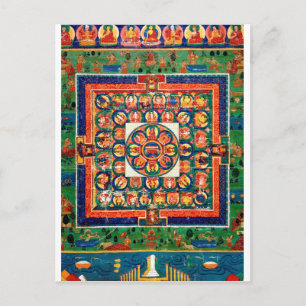 Carte Postale Diagramme Cosmique Mandala pour la Méditation