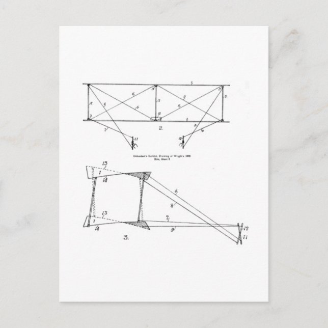 Carte Postale Diagramme de cerf-volant - Cerf-volant (Wright), C (Devant)