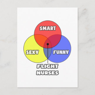 Carte Postale Diagramme de Venn .. Infirmières en vol
