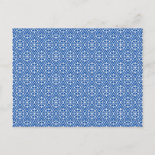 Carte Postale Diamants damassés médiévaux, bleu de cobalt