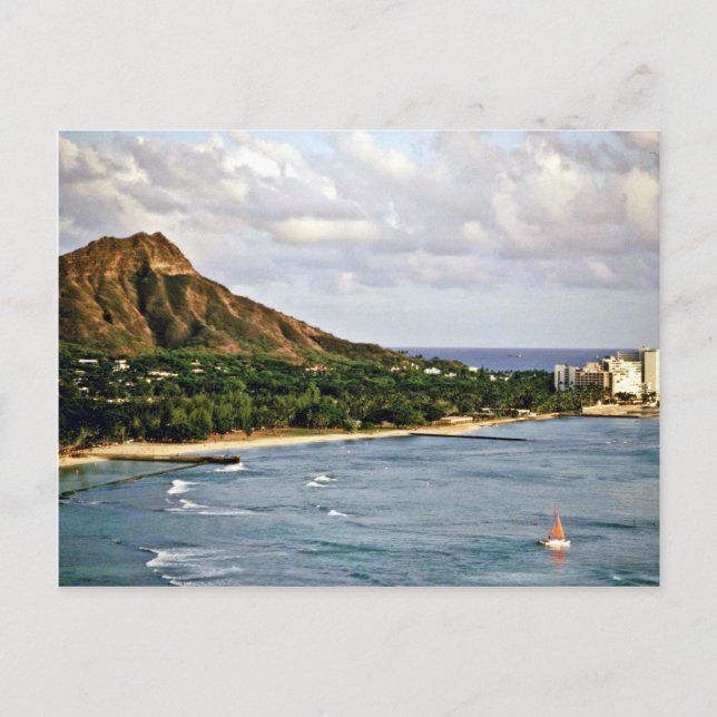 Carte Postale Diamond Head - Waikiki Beach, Oahu (Devant)