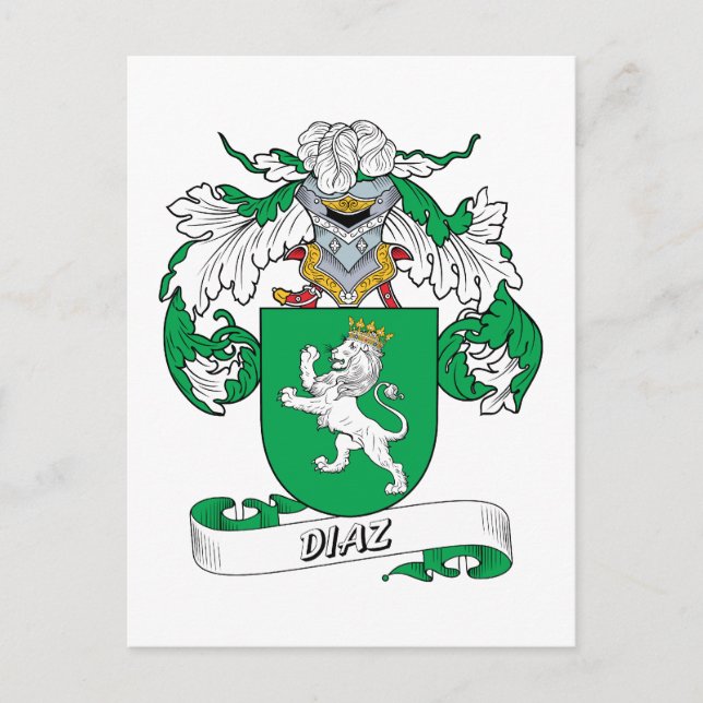 Carte Postale Diaz Family Crest (Devant)