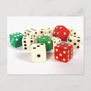 Carte Postale DICE - ROUGE, BLANC et VERT
