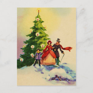 Carte Postale Dickens style Christmas Illustration