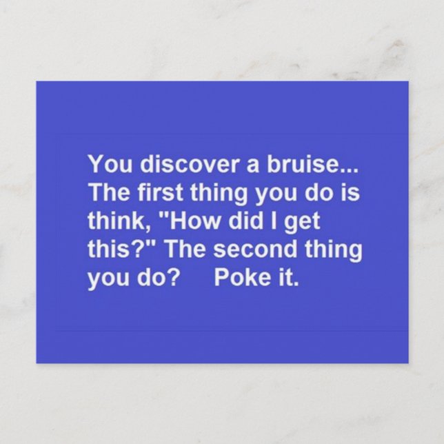 CARTE POSTALE DICTONS DRÔLES BRUISE POKES RIRE COMMENTAIRES CART (Devant)