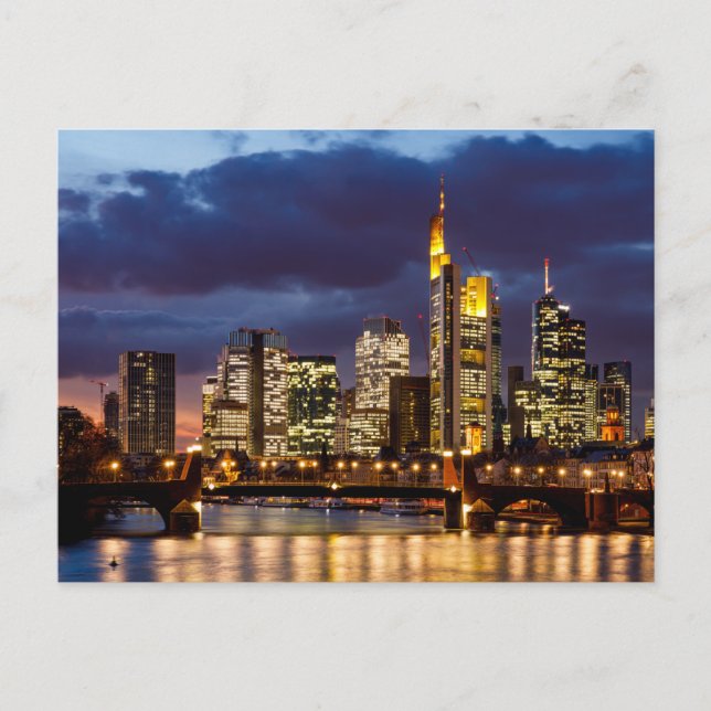 Carte Postale Die Skyline von Frankfurt Postkarte (Devant)