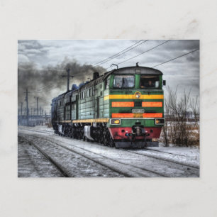 Carte Postale Diesel Locomotive Gifts for Train Lovers