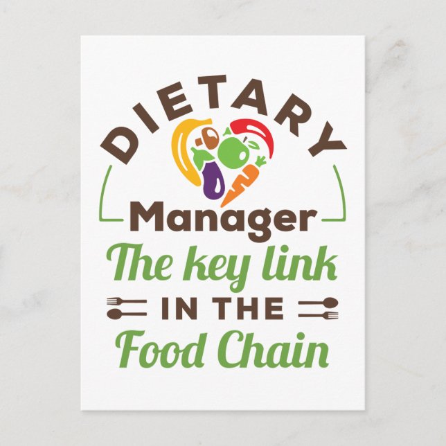 Carte Postale Dietary Manager Le lien clé dans la chaîne aliment (Devant)