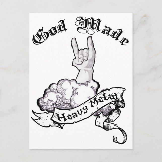 Carte Postale Dieu a fait du métal lourd (Devant)