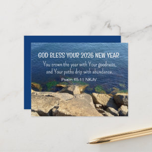 Carte Postale Dieu bénisse la nouvelle année 2026 verset bibliqu