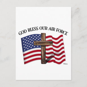 Carte Postale DIEU BÉNISSE NOTRE FORCE AÉRIENNE avec croix robus