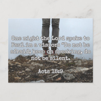 Carte Postale Dieu Cite : Actes 18:9 — "Ne sois pas silencieux"