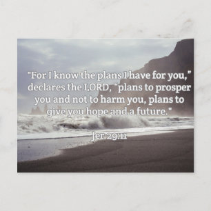 Carte Postale Dieu cite : Jer 29:11— "Le Plan de Dieu pour vous"
