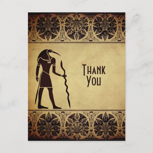 Carte Postale Dieu égyptien ancien Thoth Golden Merci (Devant)