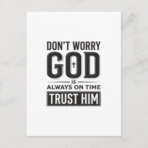 Carte Postale Dieu est toujours à l'heure Christian Typography D