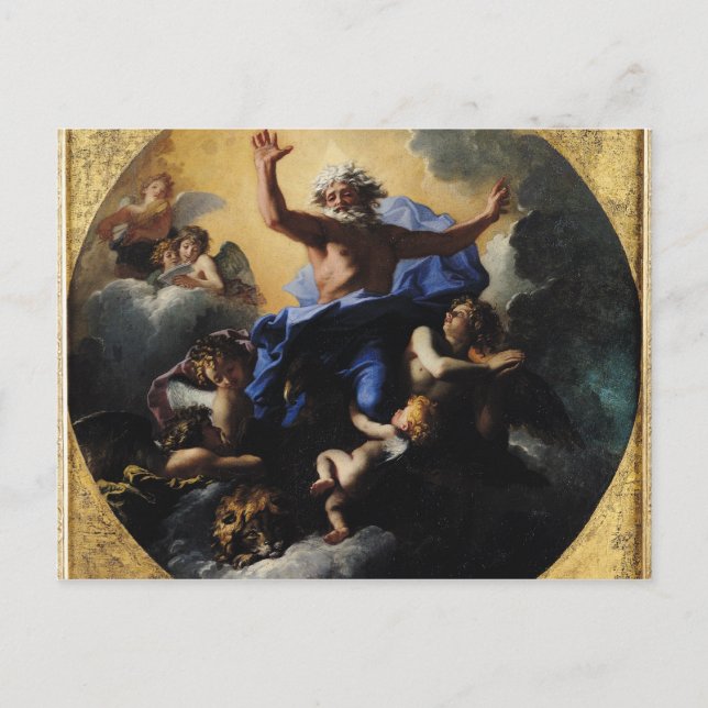 Carte Postale Dieu le Père porté par les anges (Devant)