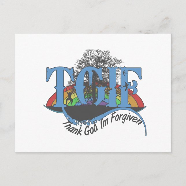 Carte Postale Dieu merci, je suis pardonné au TGIF (Devant)