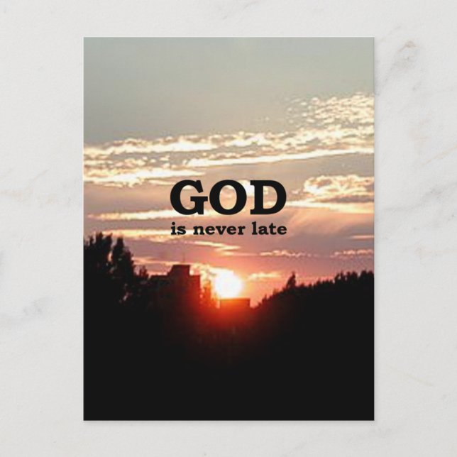 Carte Postale DIEU n'est jamais en retard (Devant)