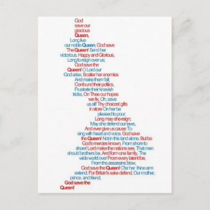 Carte Postale Dieu sauve la reine