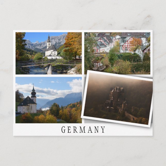 Carte Postale Différents paysages d'automne en Allemagne (Devant)