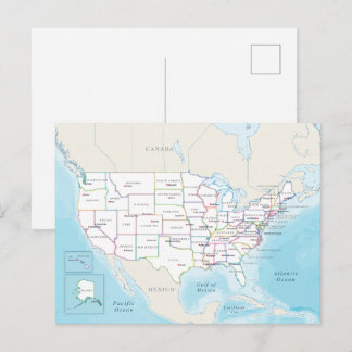 Carte Postale Digital political map of the United States.