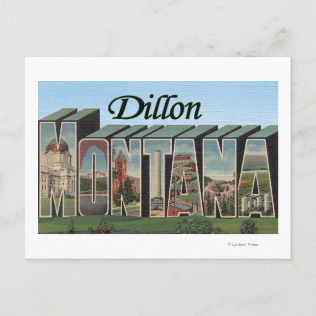 Carte Postale Dillon, Montana - Scènes de grandes lettres (Devant)