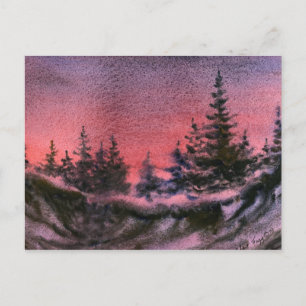 Carte postale d'impression paysage neigeux
