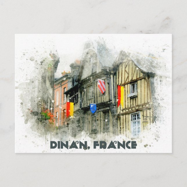 Carte Postale Dinan France Ville médiévale Français Voyage (Devant)